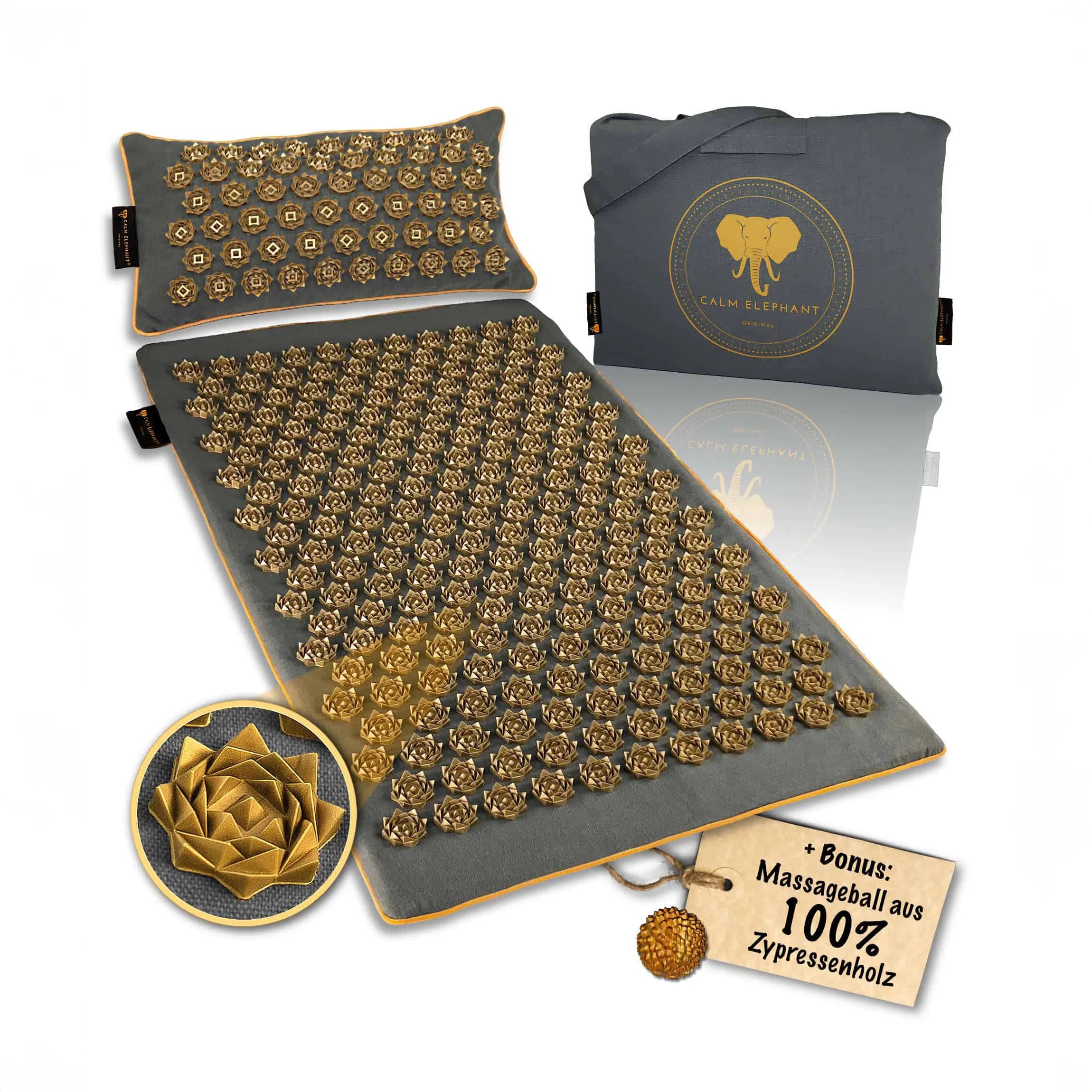 Premium Acupressure Mat PURE ECO Set of 3 - gray