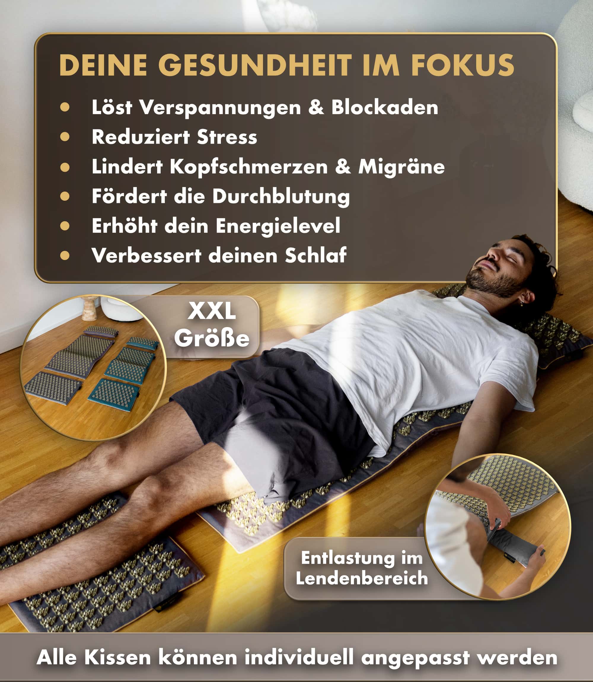 Acupressure Mat Intensive | MANDALA PRO XXL 5-Pack - Grey