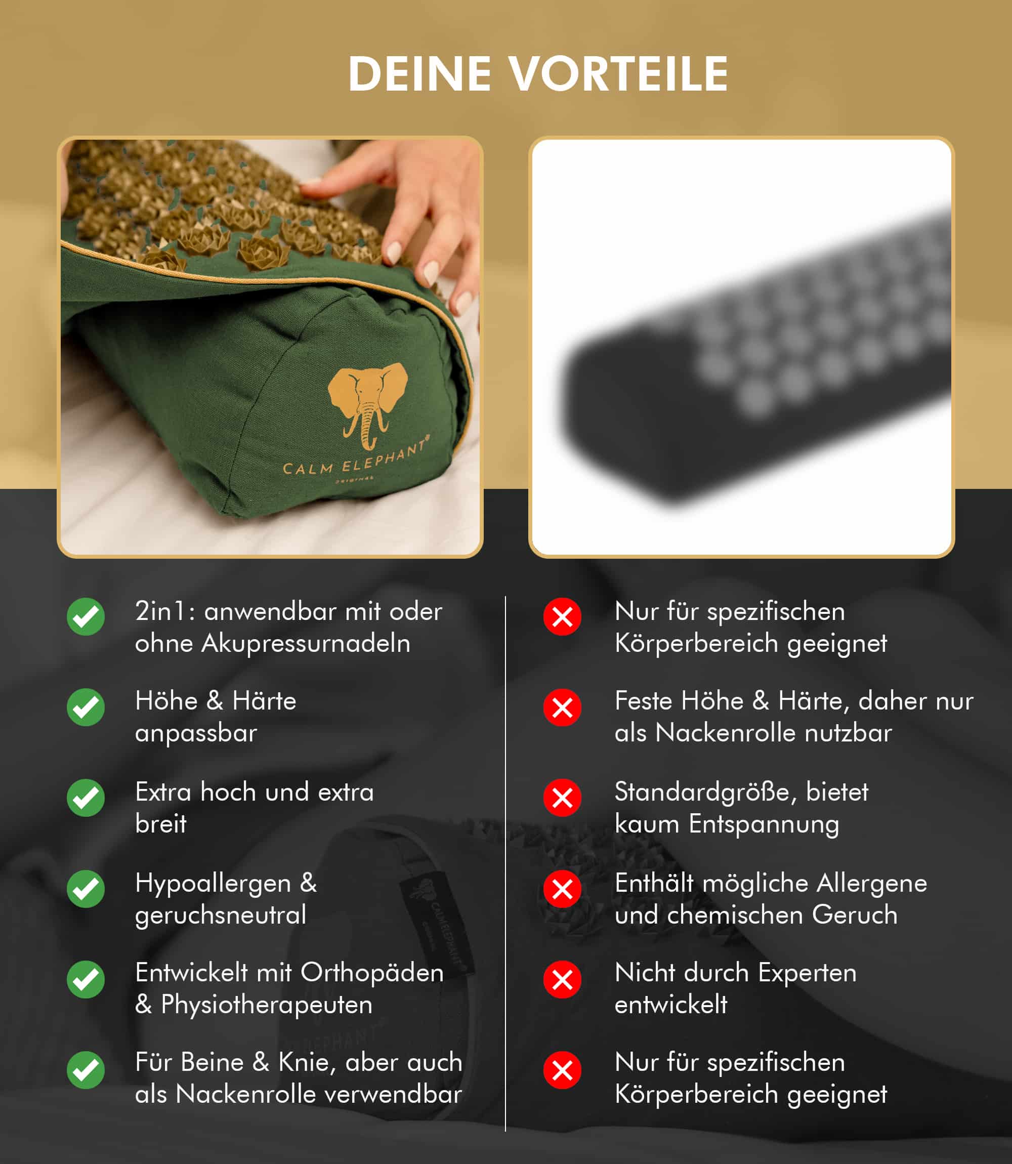 Premium 2in1 Acupressure Pillow - green