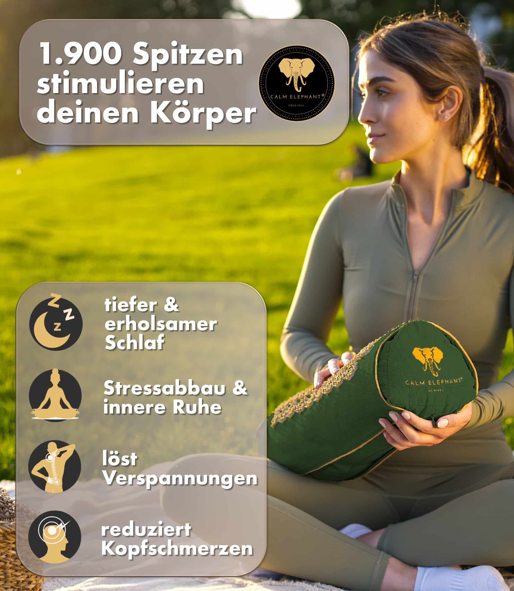 Premium 2in1 Acupressure Pillow - green