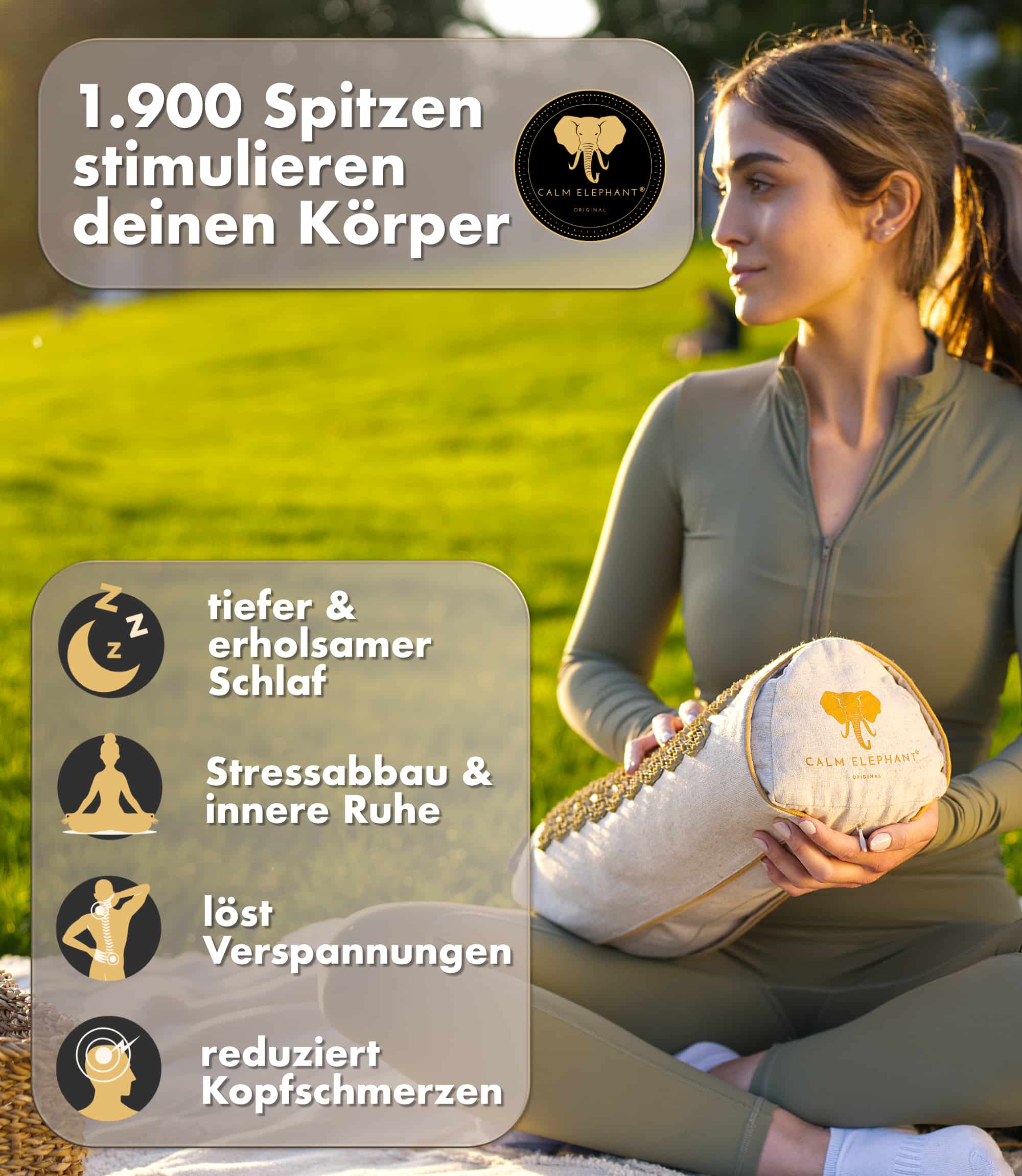 Premium 2in1 Acupressure Pillow - beige