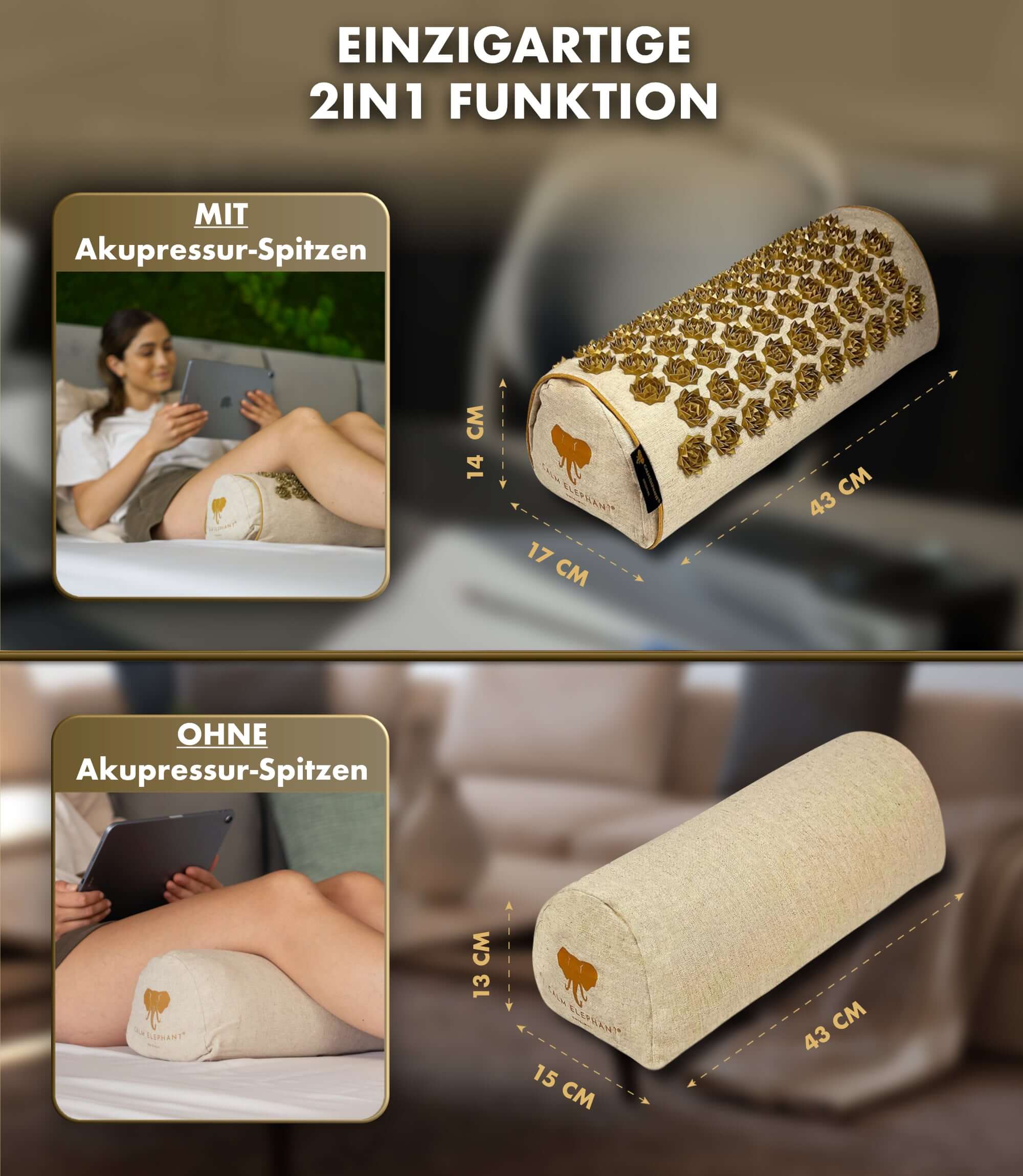 2in1 Akupressur Këssen - beige