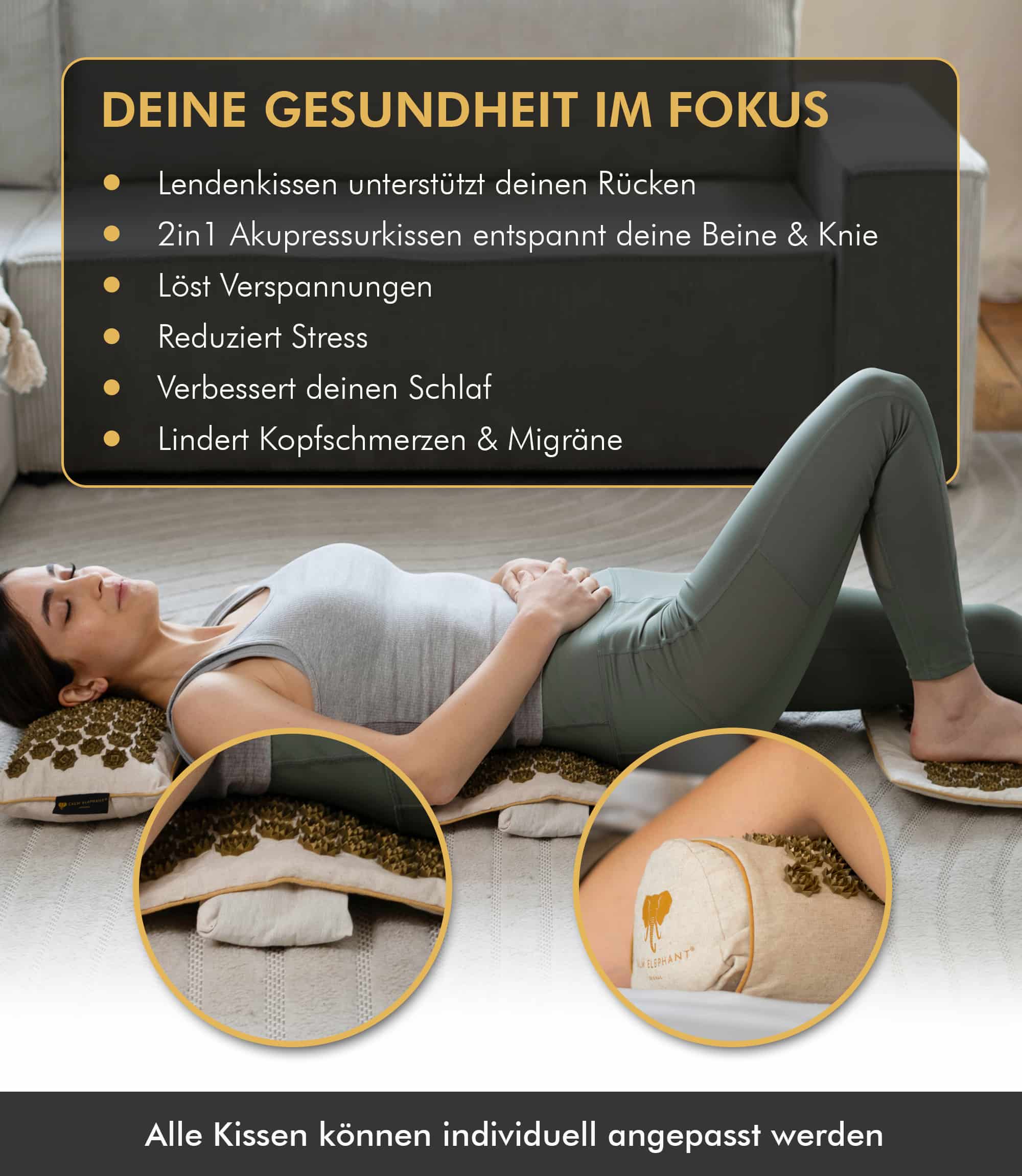 Premium Acupressure Mat ULTIMATE 6-Pack - beige
