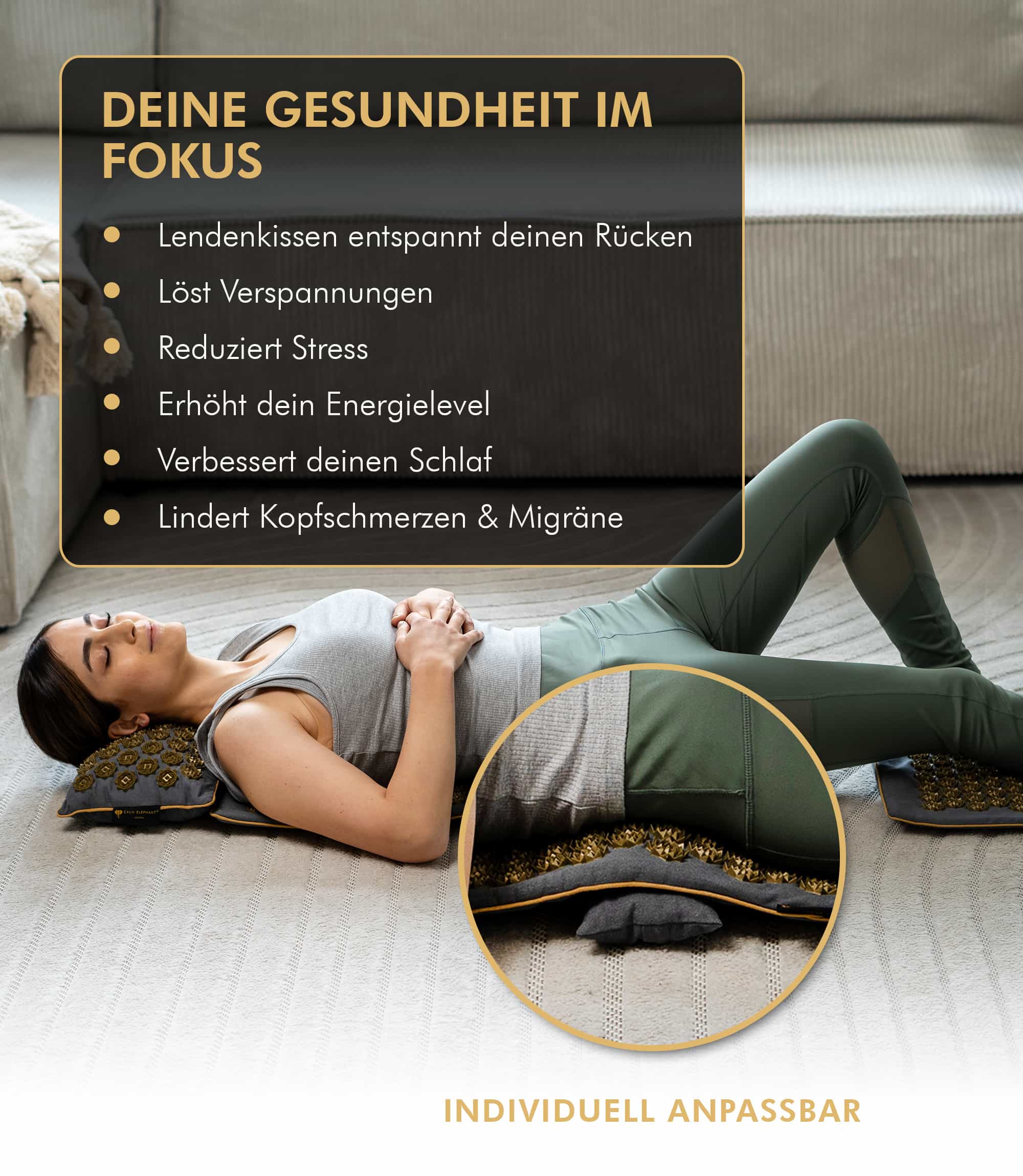 Premium Acupressure Mat GENUINE 5-piece Set - gray
