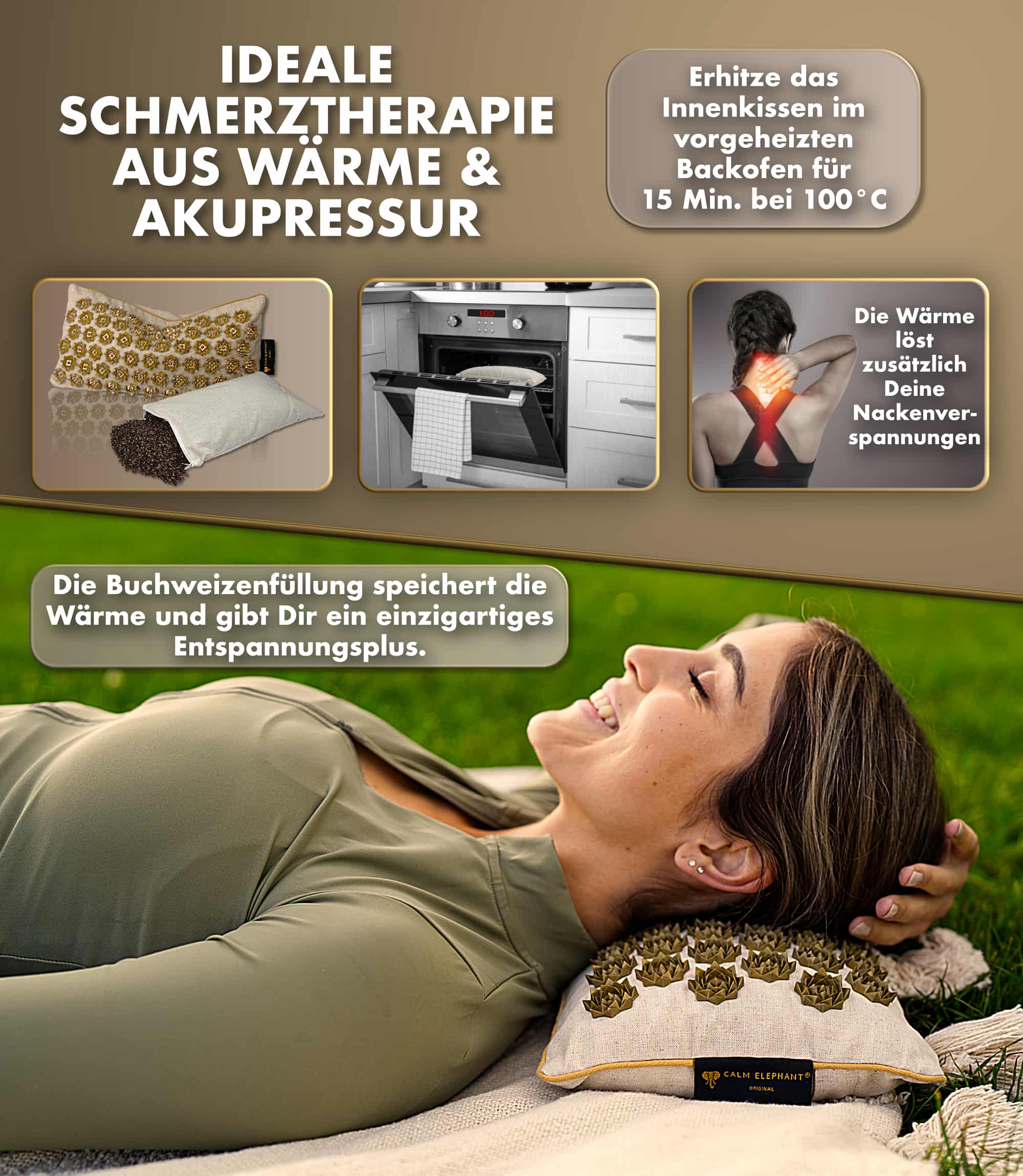 Premium Acupressure Mat PURE ECO Set of 3 - beige