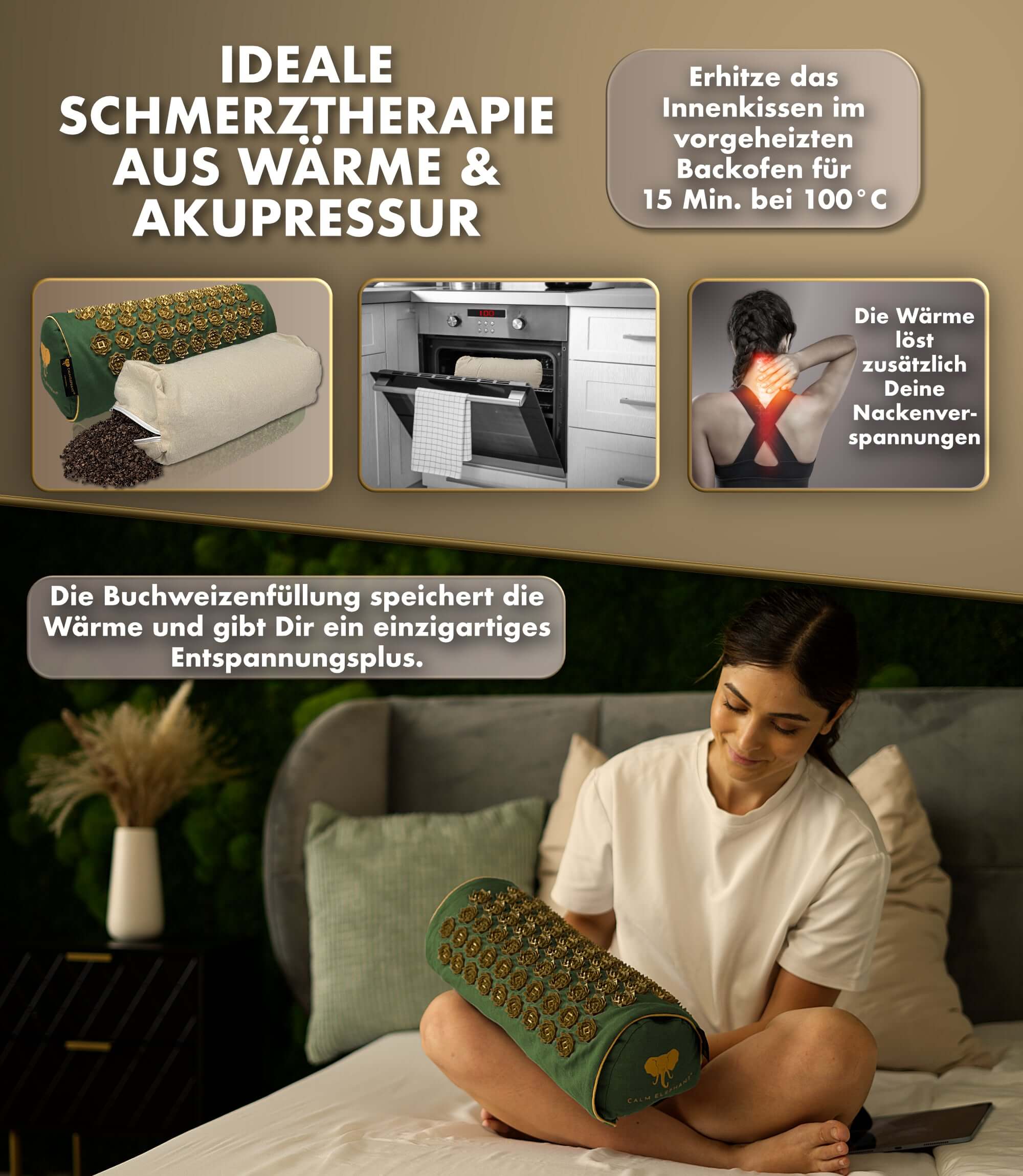 2in1 Akupressur Këssen - gréng