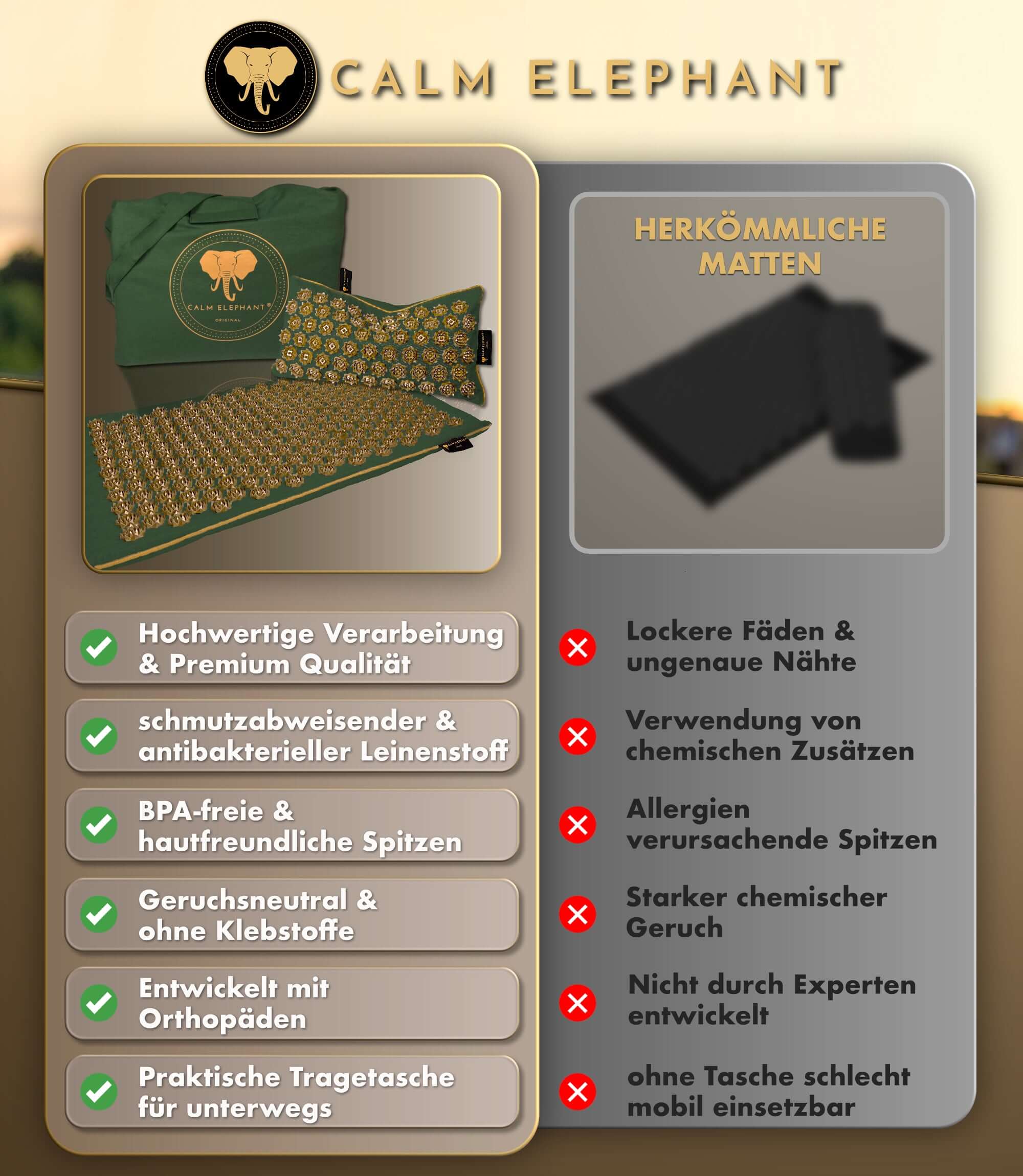 Akupressurmatte | PURE ECO 3er Set - gréng
