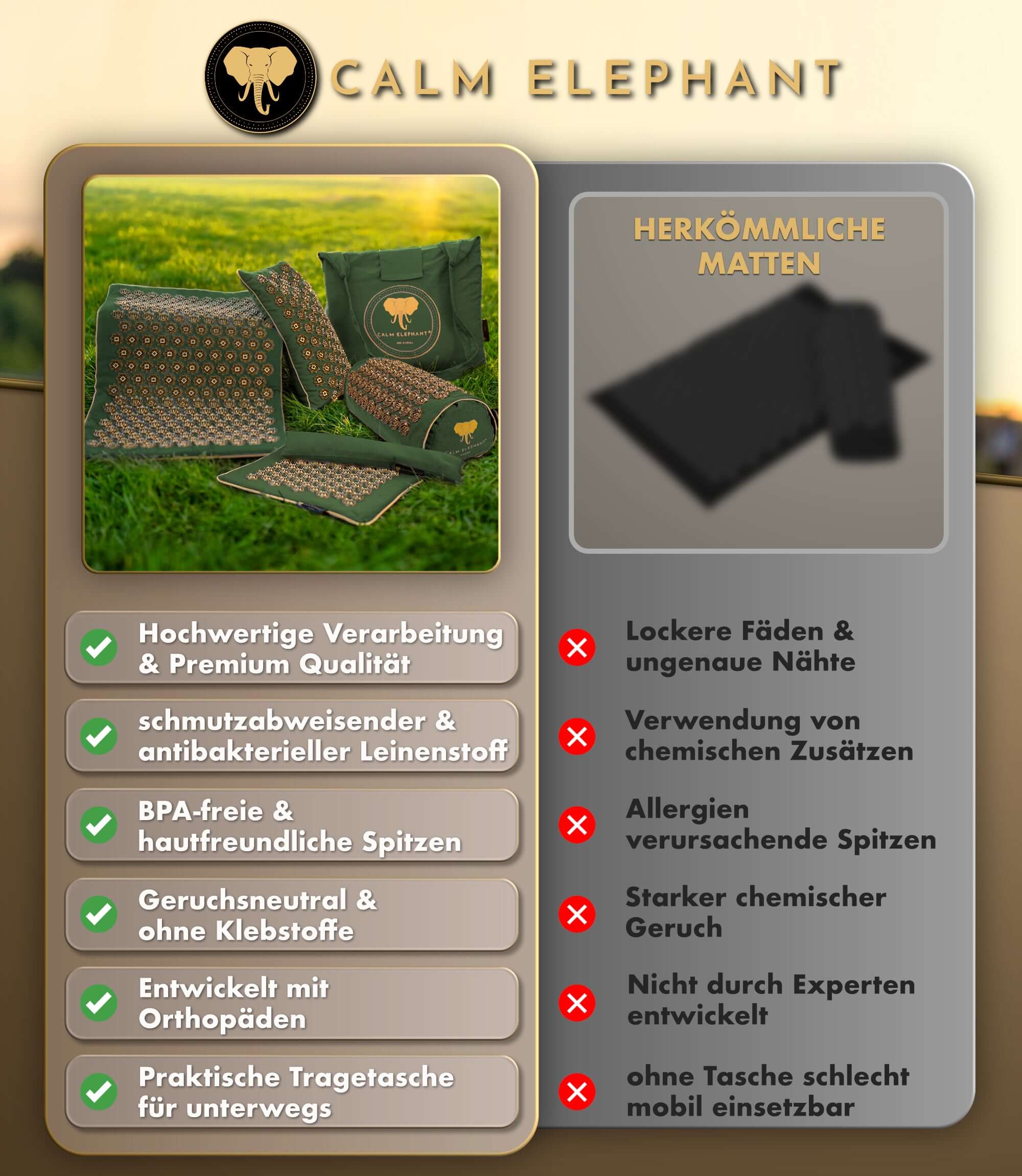 Akupressurmatte | ULTIMATE Set da 6 - verde