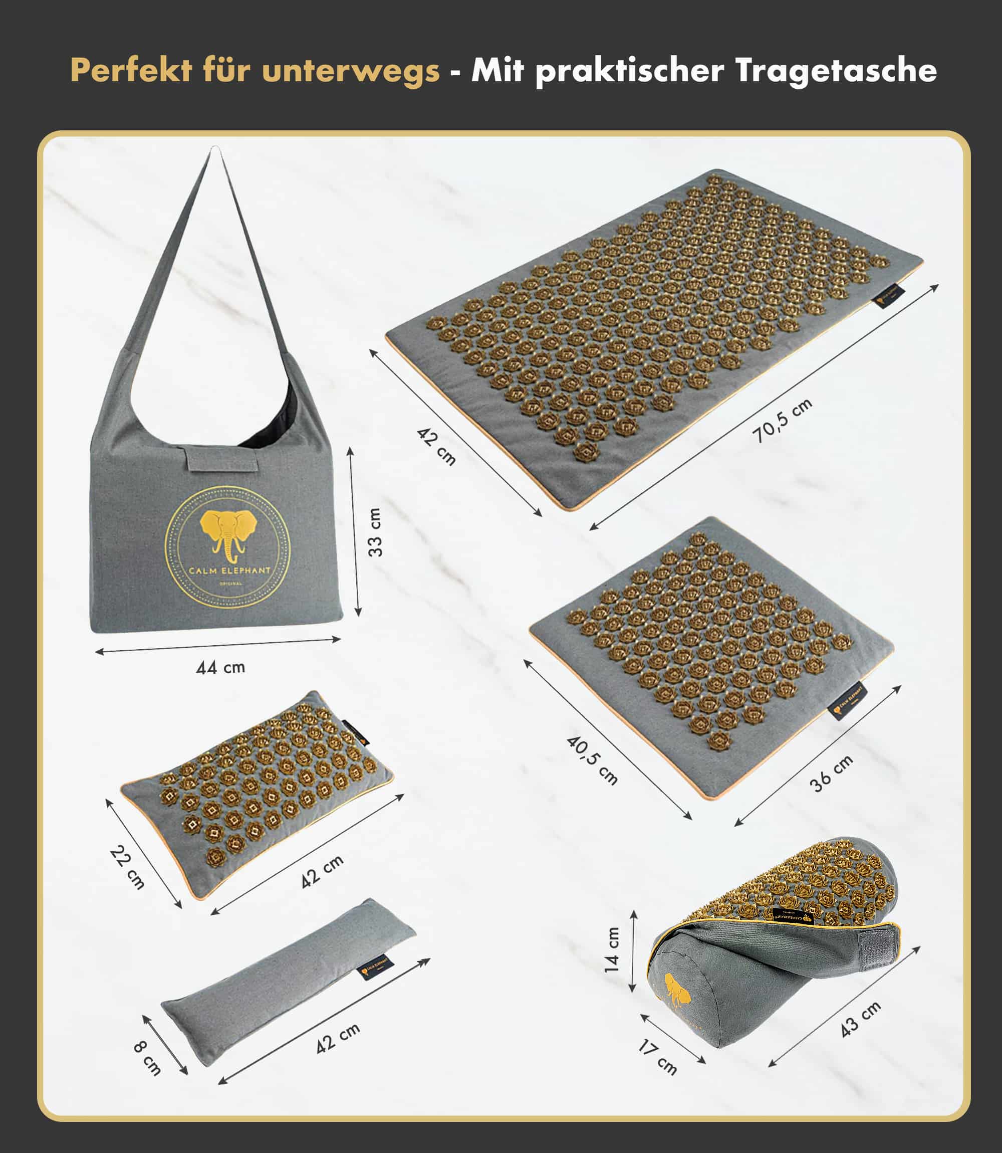Premium Acupressure Mat ULTIMATE 6-Pack - Gray