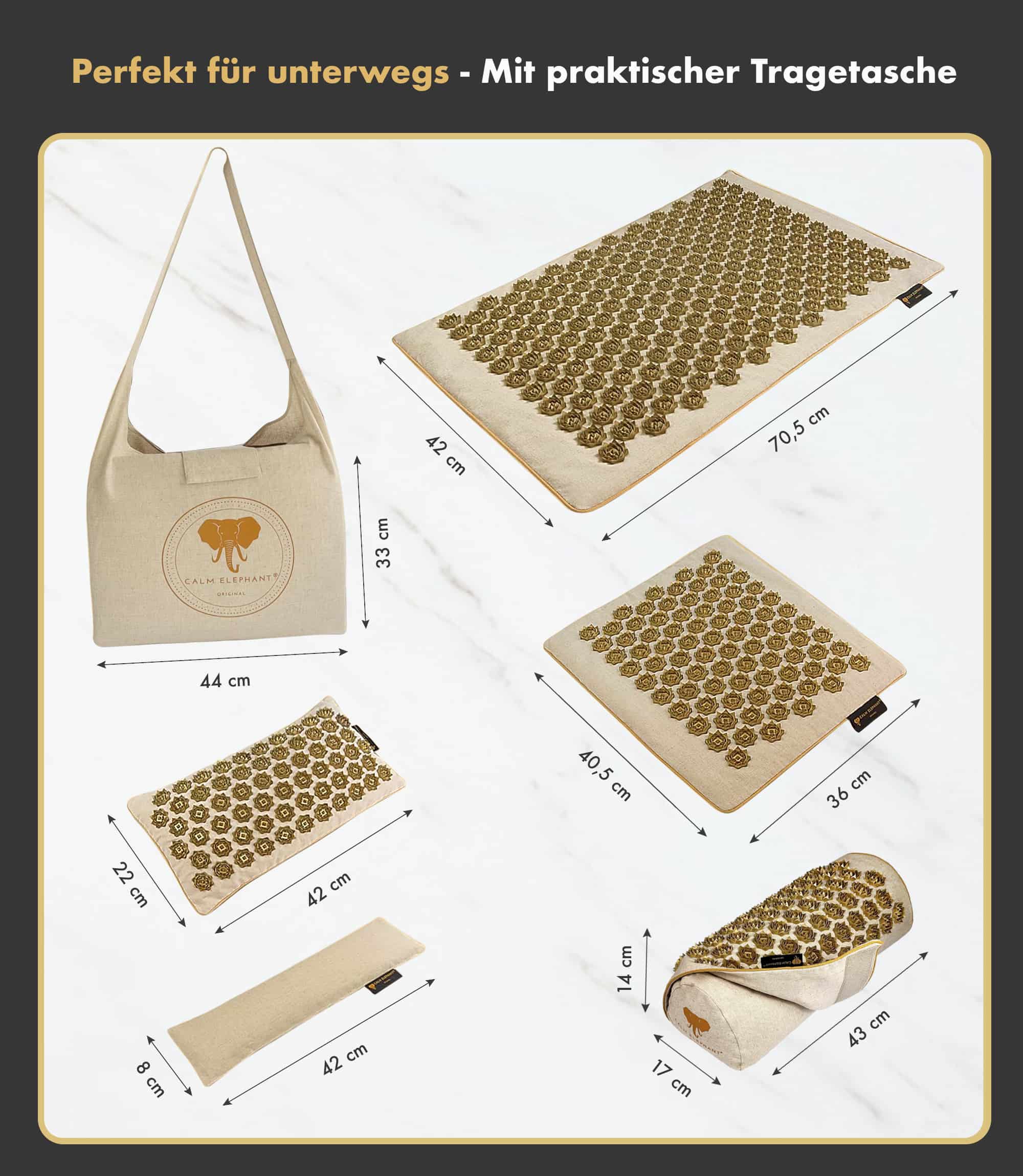 Premium Acupressure Mat ULTIMATE 6-Pack - beige