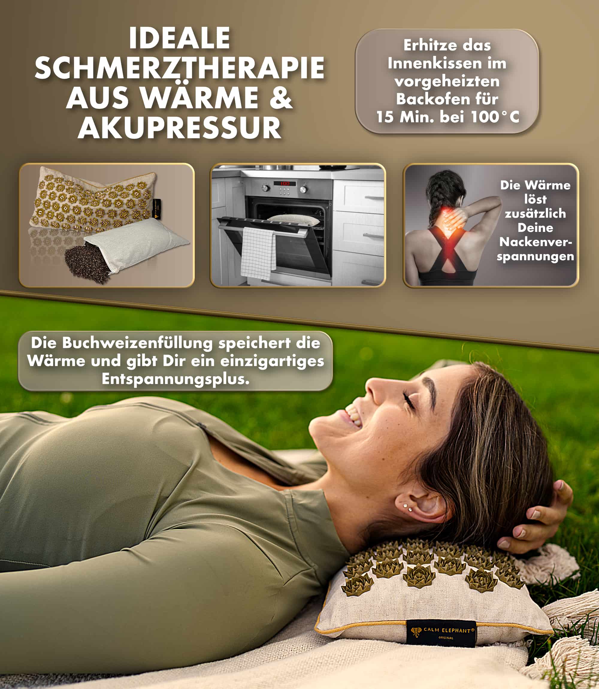 Premium Acupressure Mat ULTIMATE 6-Pack - beige
