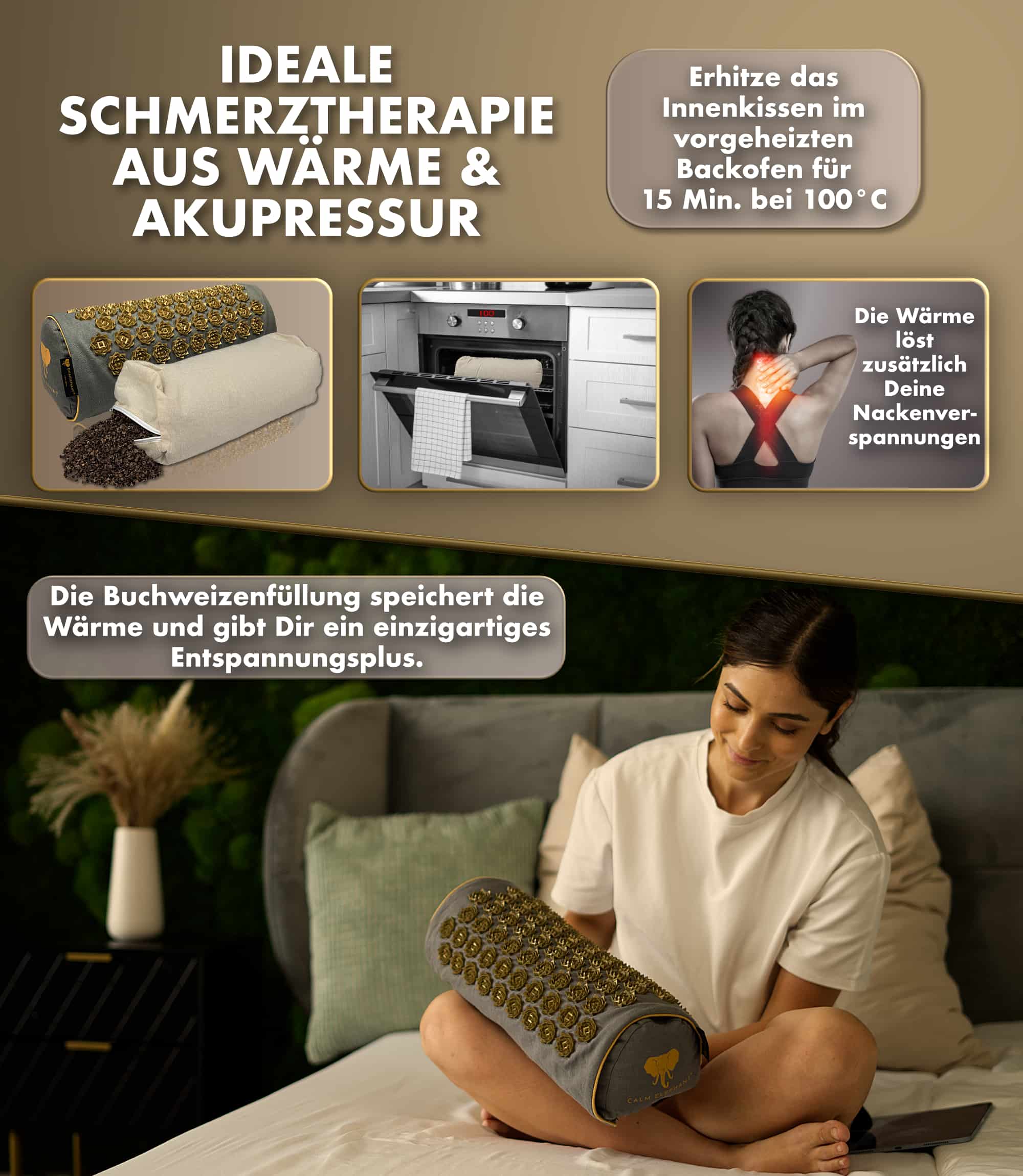 Premium 2in1 Acupressure Pillow - green