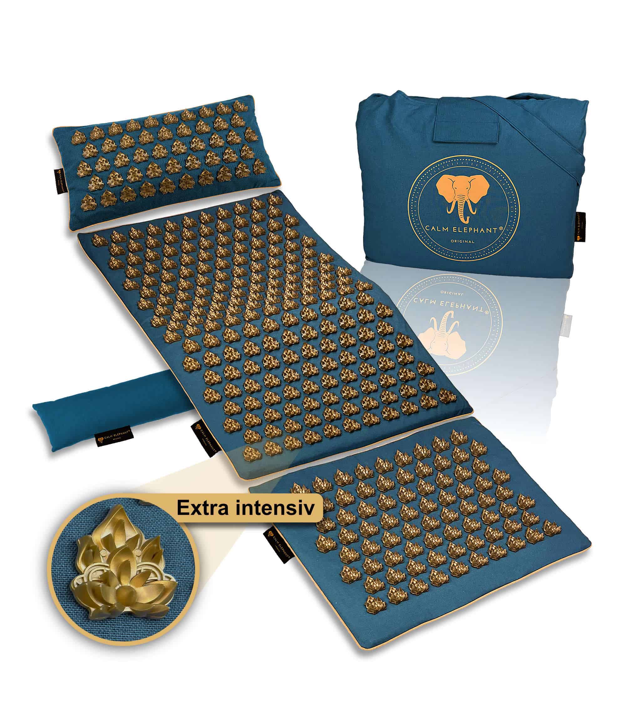 Premium acupressure mat intensive MANDALA PRO 5-piece set - blue