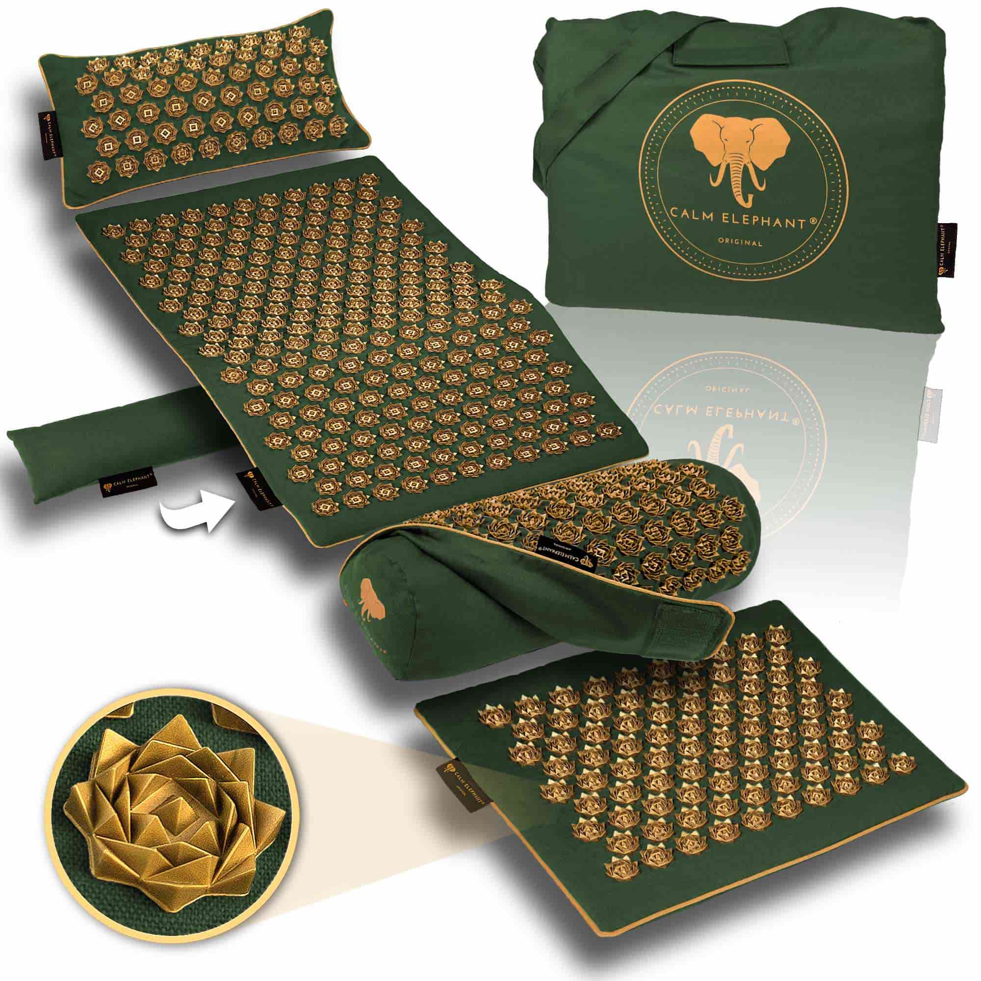 Akupressurmatte ULTIMATE - 6er-Set - Premium-Akupressurmatte von CALM ELEPHANT