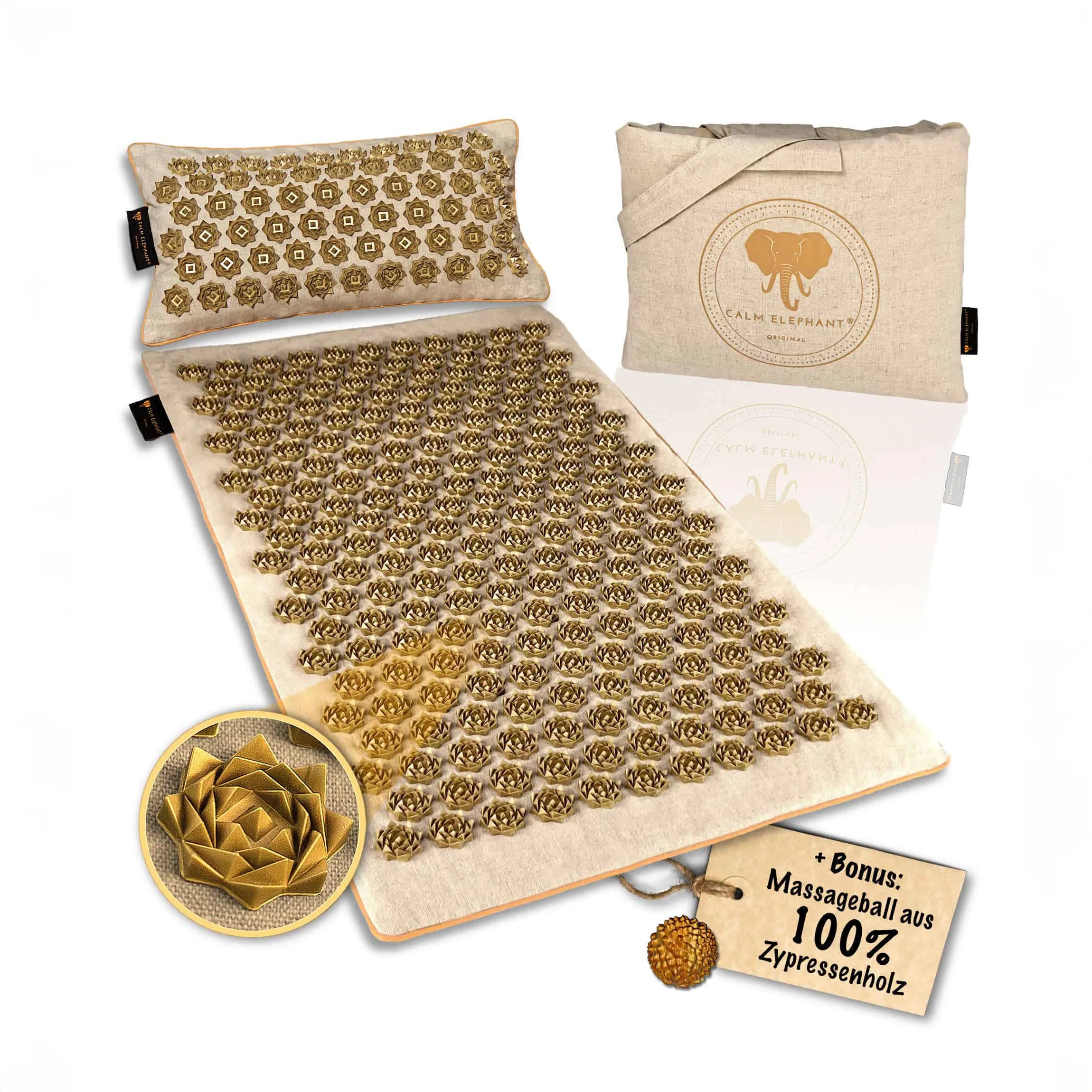 Premium Acupressure Mat PURE ECO Set of 3 - beige