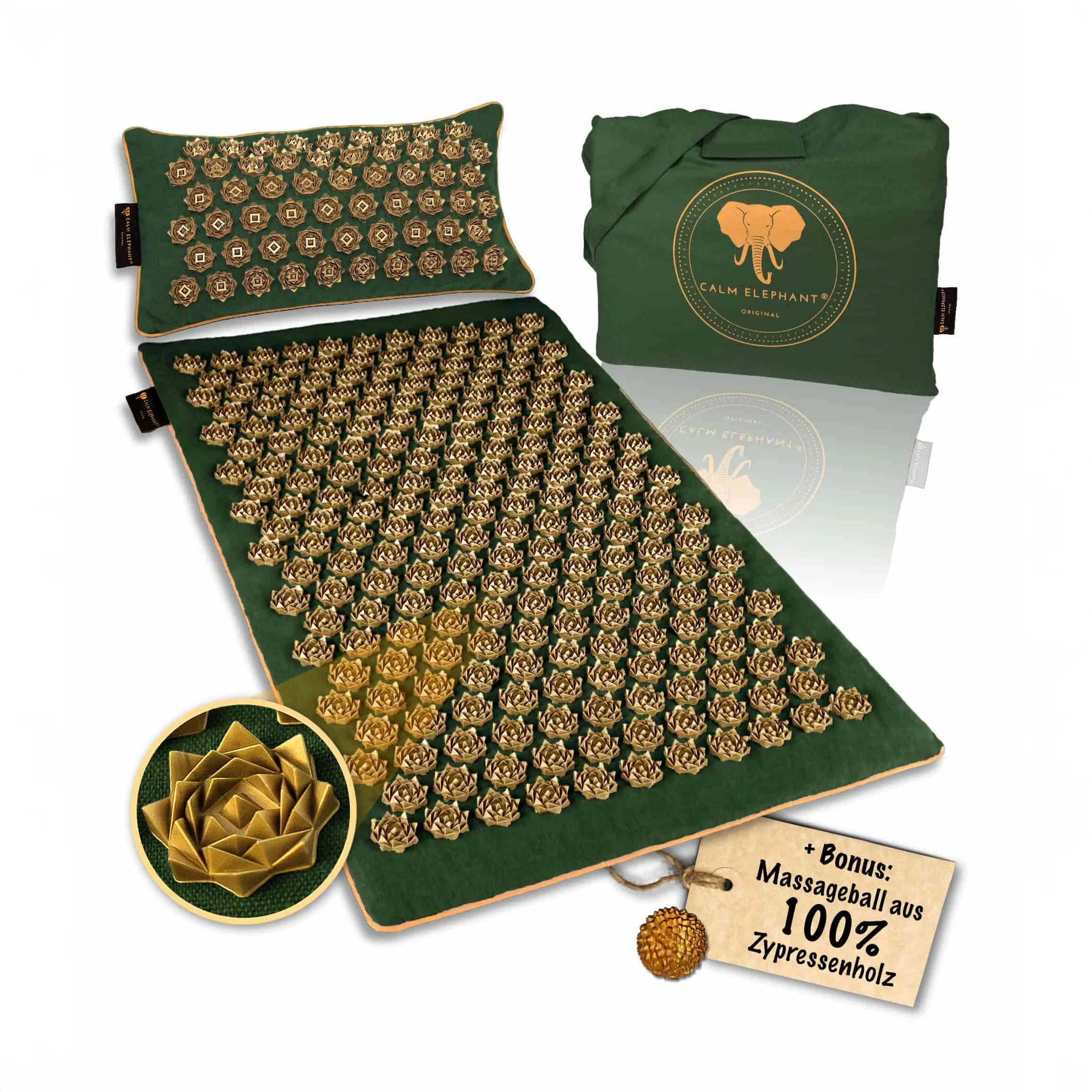 Premium Acupressure Mat PURE ECO Set of 3 - green
