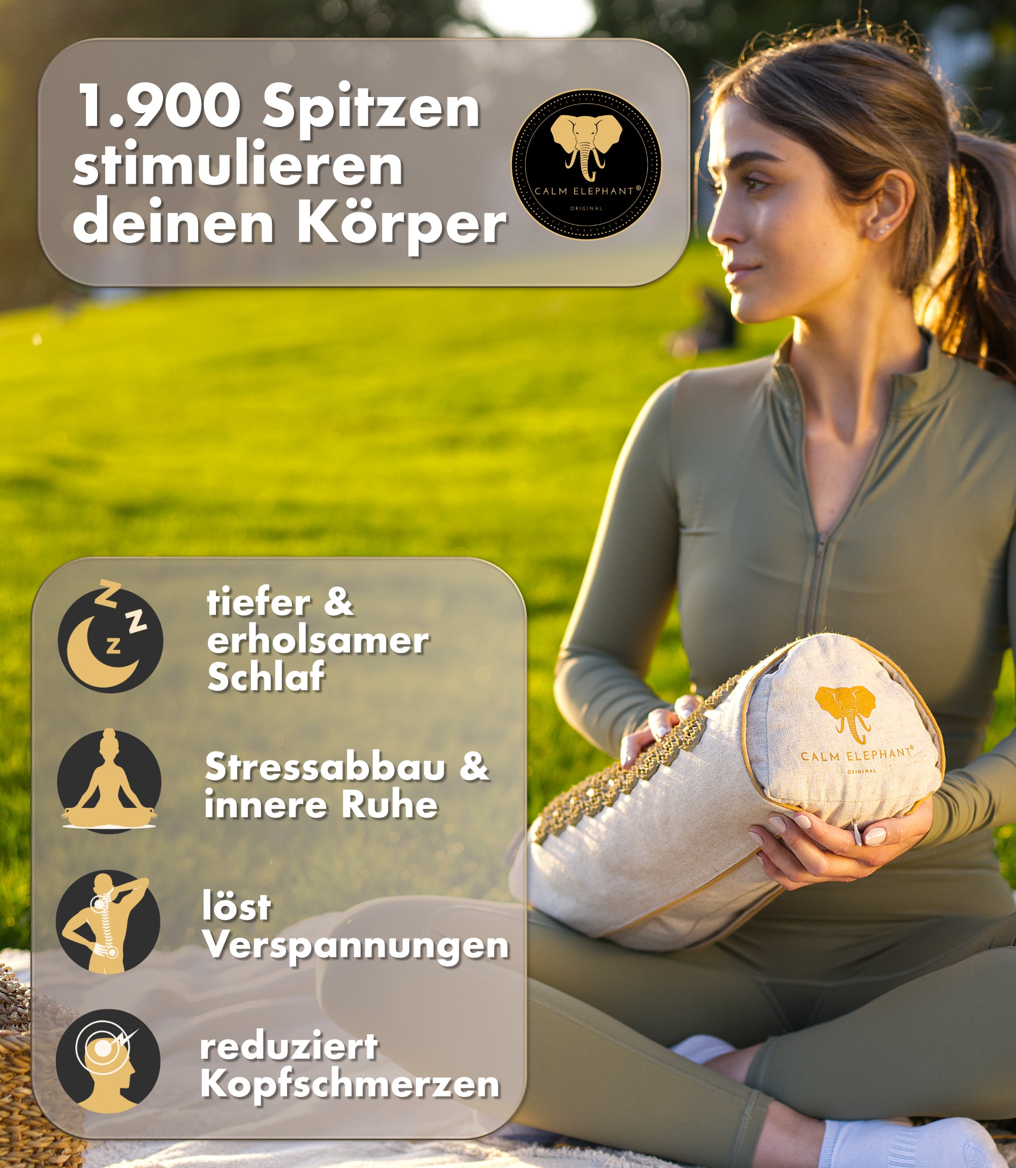 2-in-1 Acupressure Pillow - beige