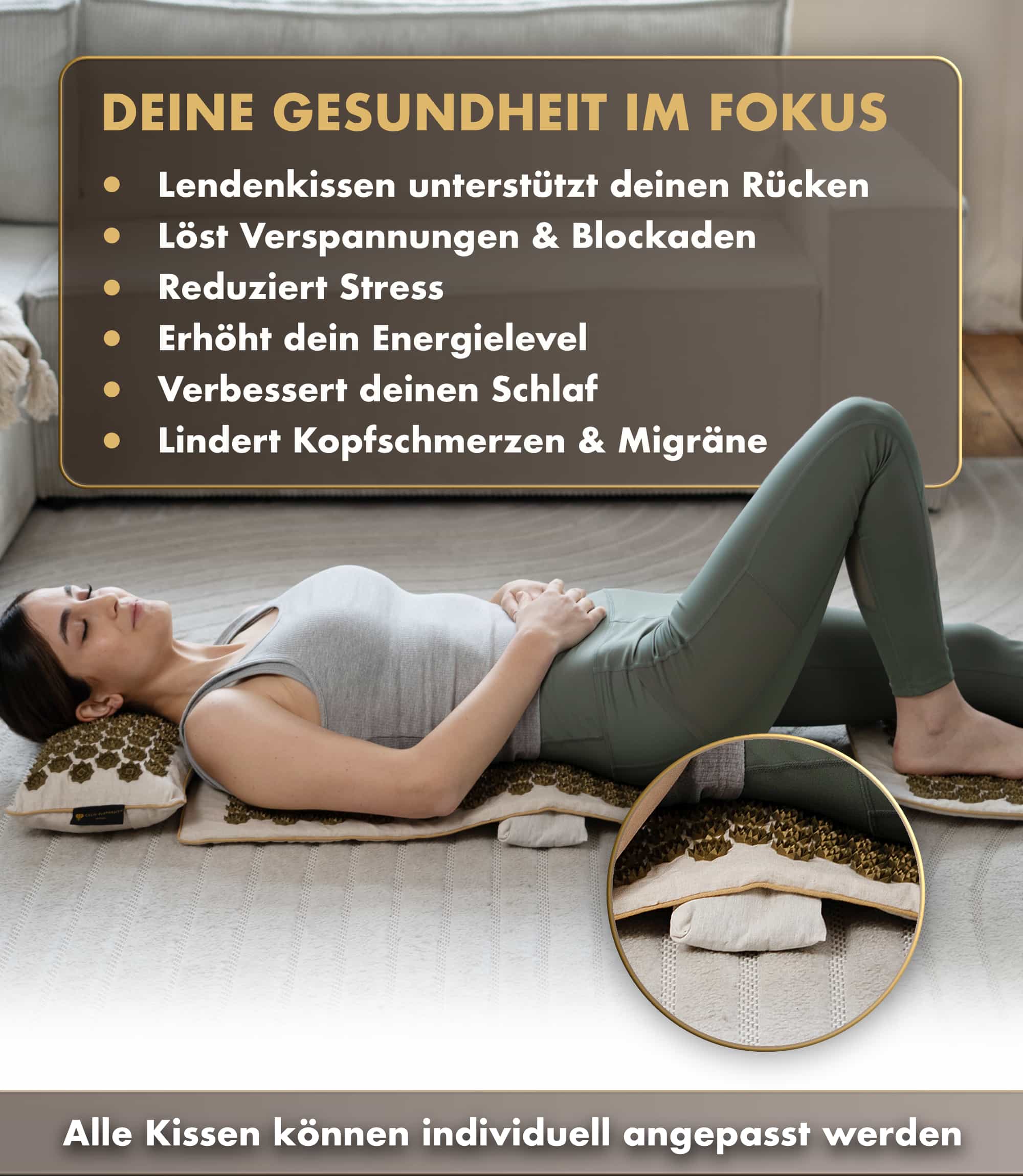Acupressure Mat | GENUINE Set of 5 - Beige