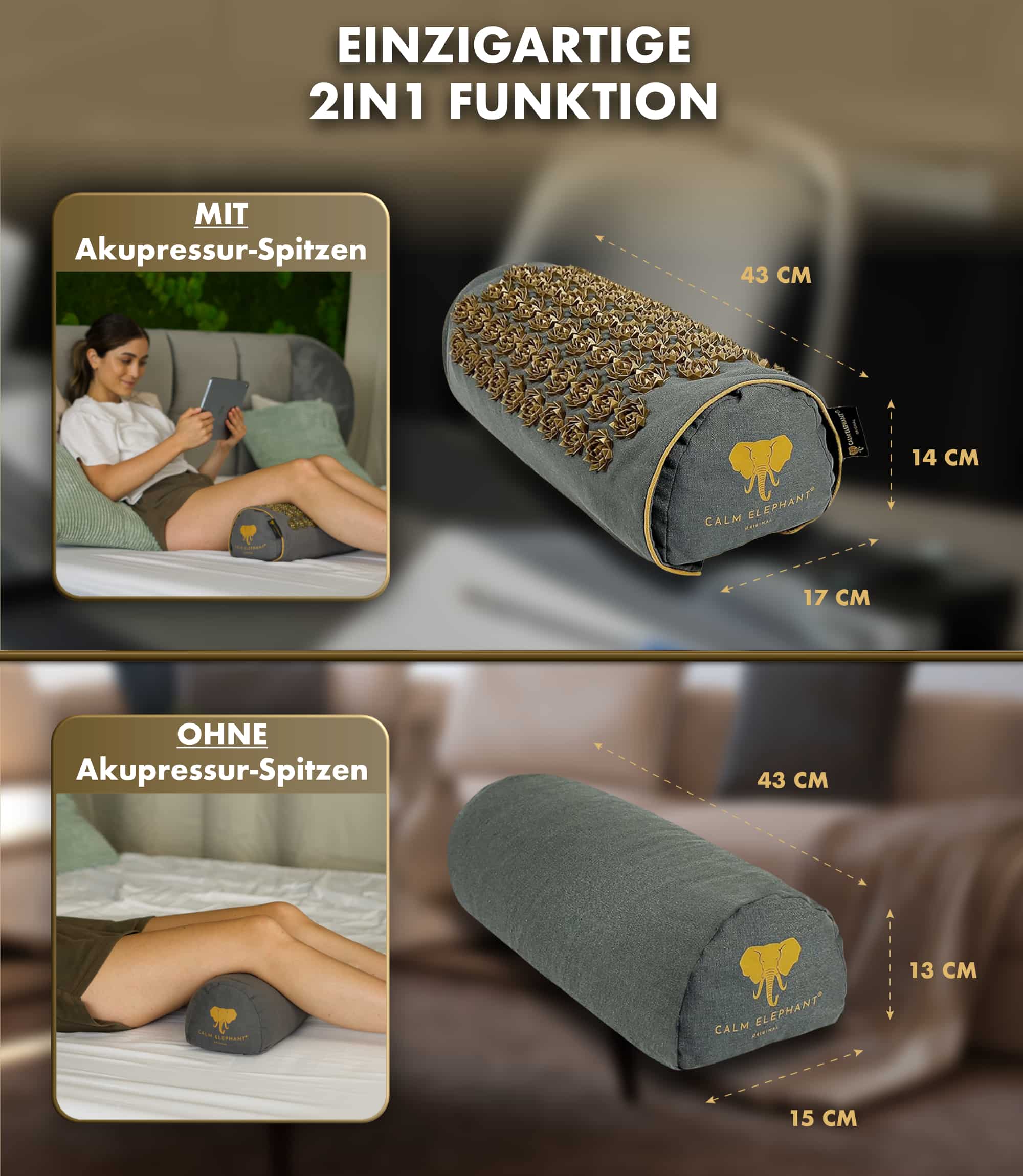 2in1 Acupressure Pillow - Grey