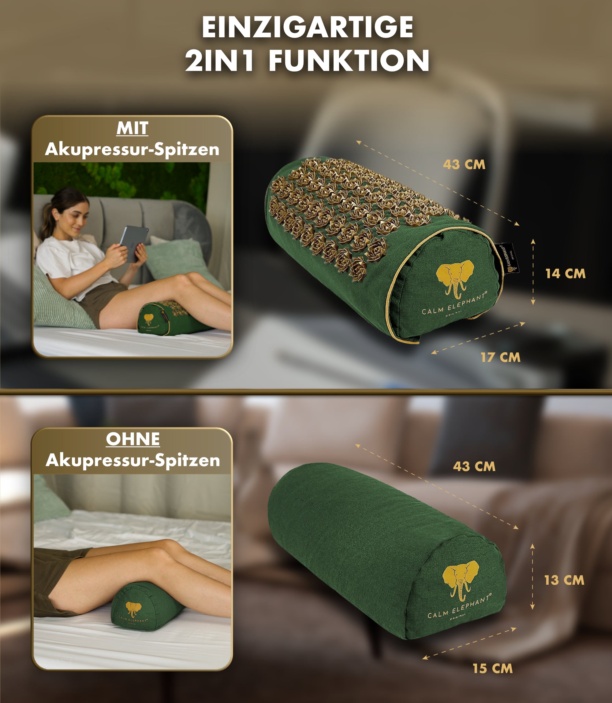 2in1 Acupressure Pillow - Green