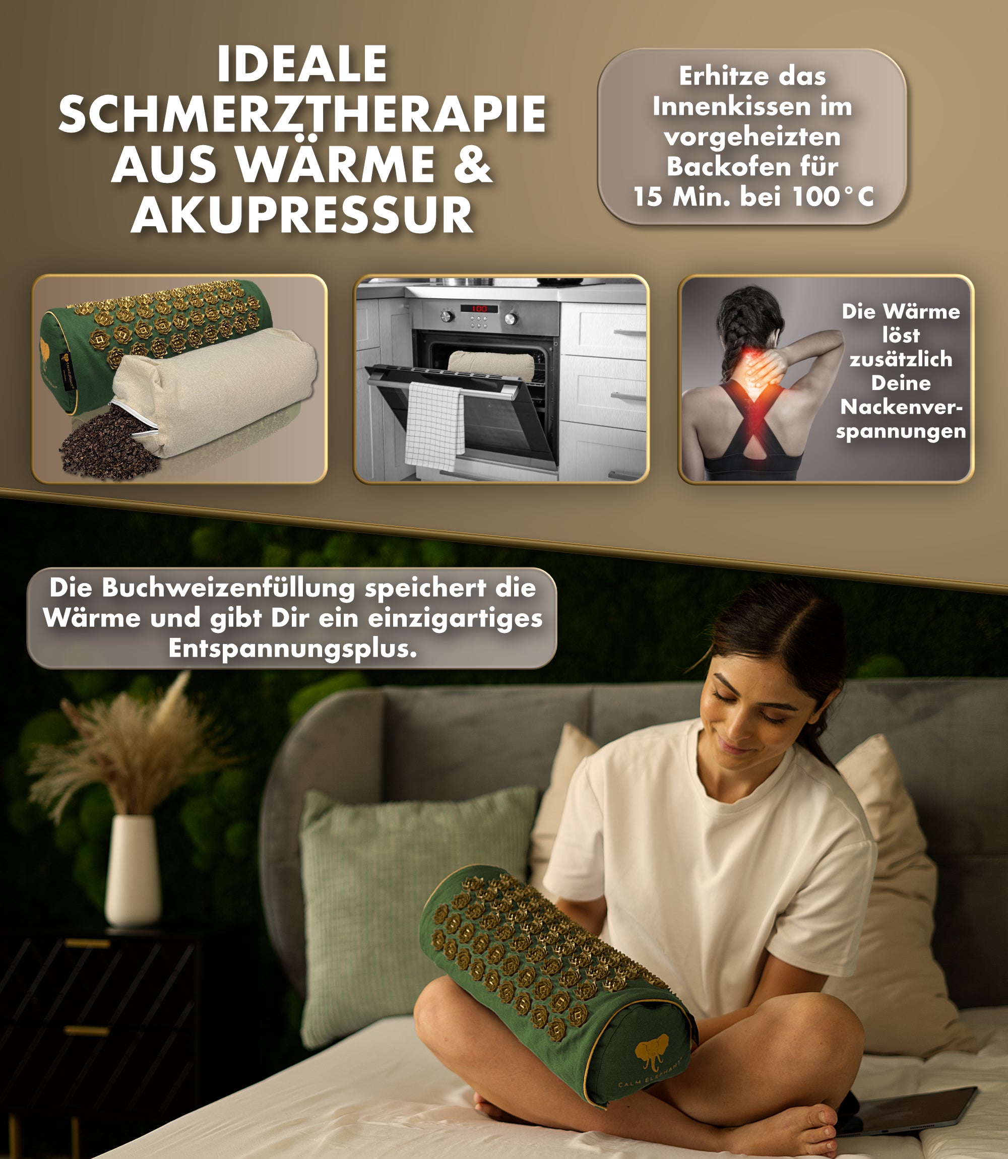 2in1 Acupressure Pillow - Green