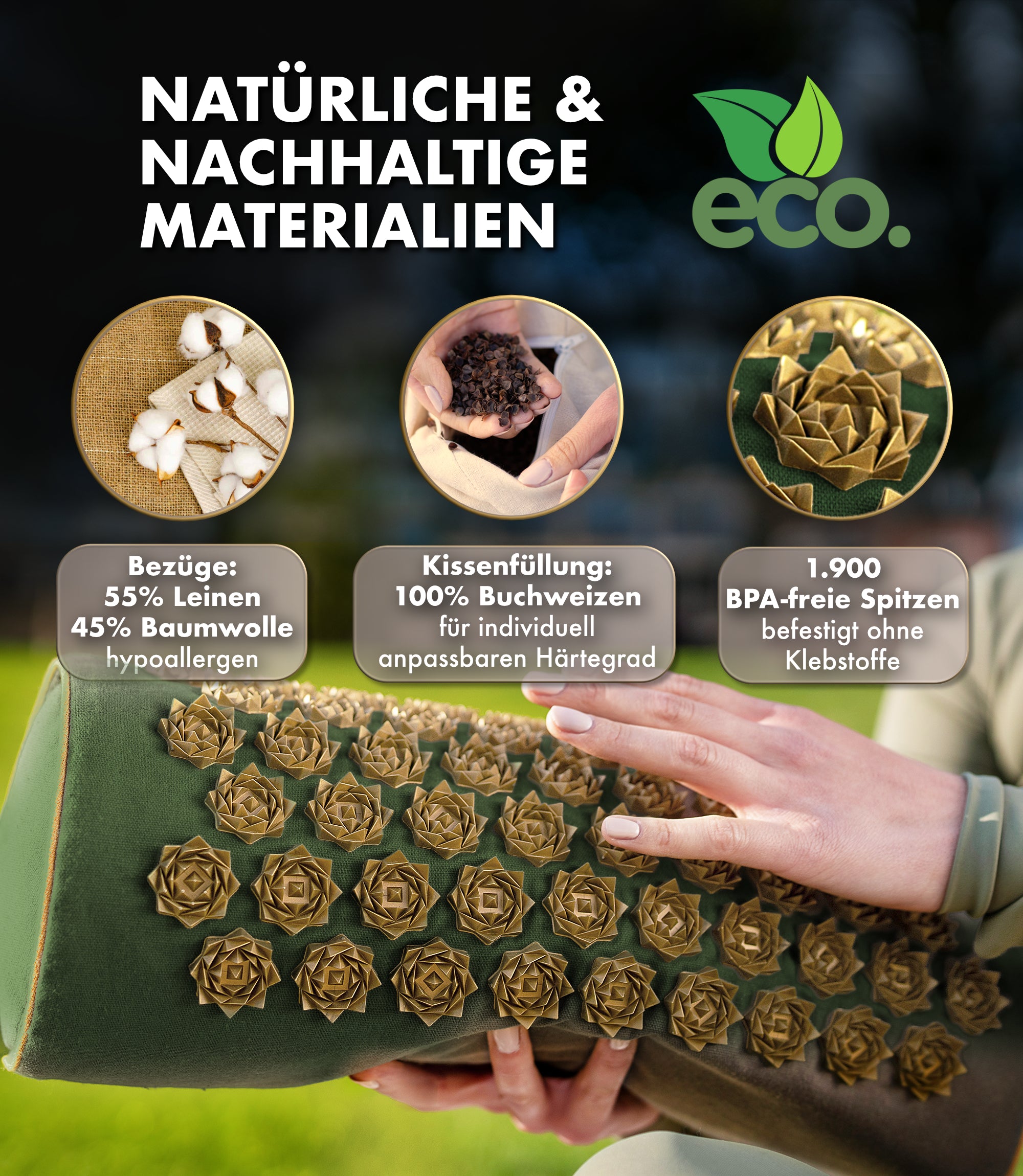 2in1 Acupressure Pillow - Green