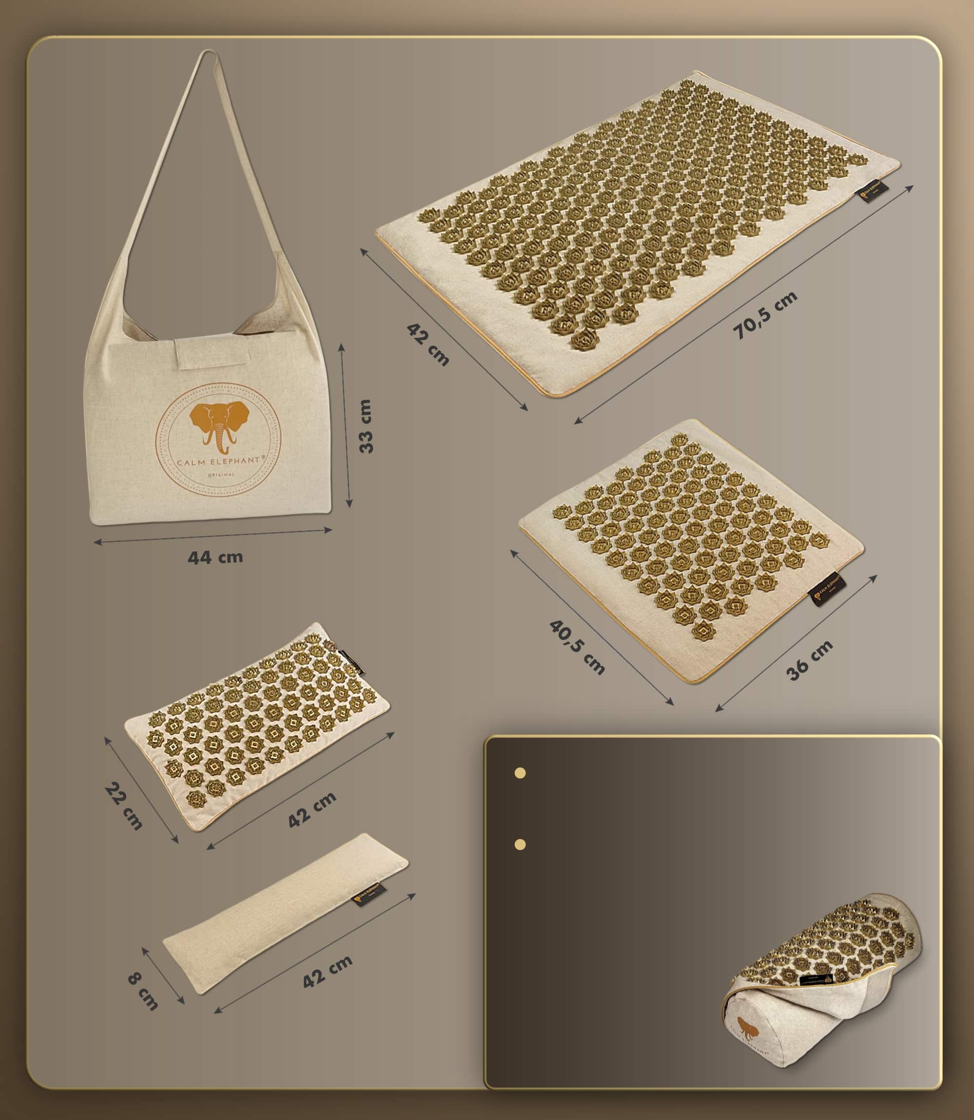 Acupressure Mat | GENUINE Set of 5 - Beige