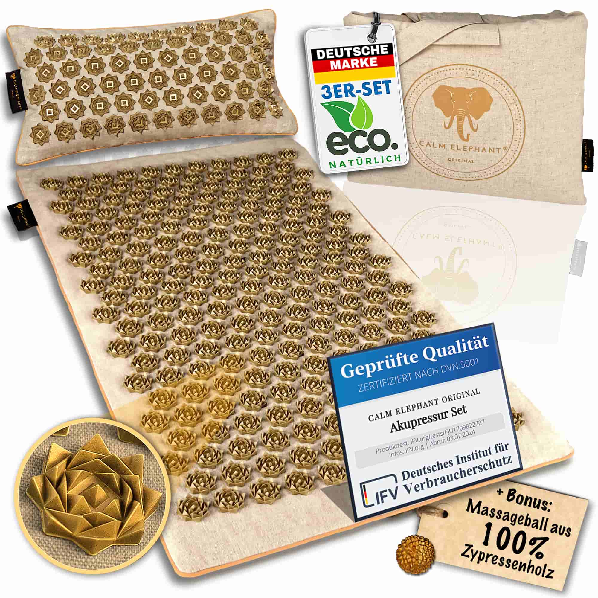 Acupressure Mat | PURE ECO Set of 3 - Beige