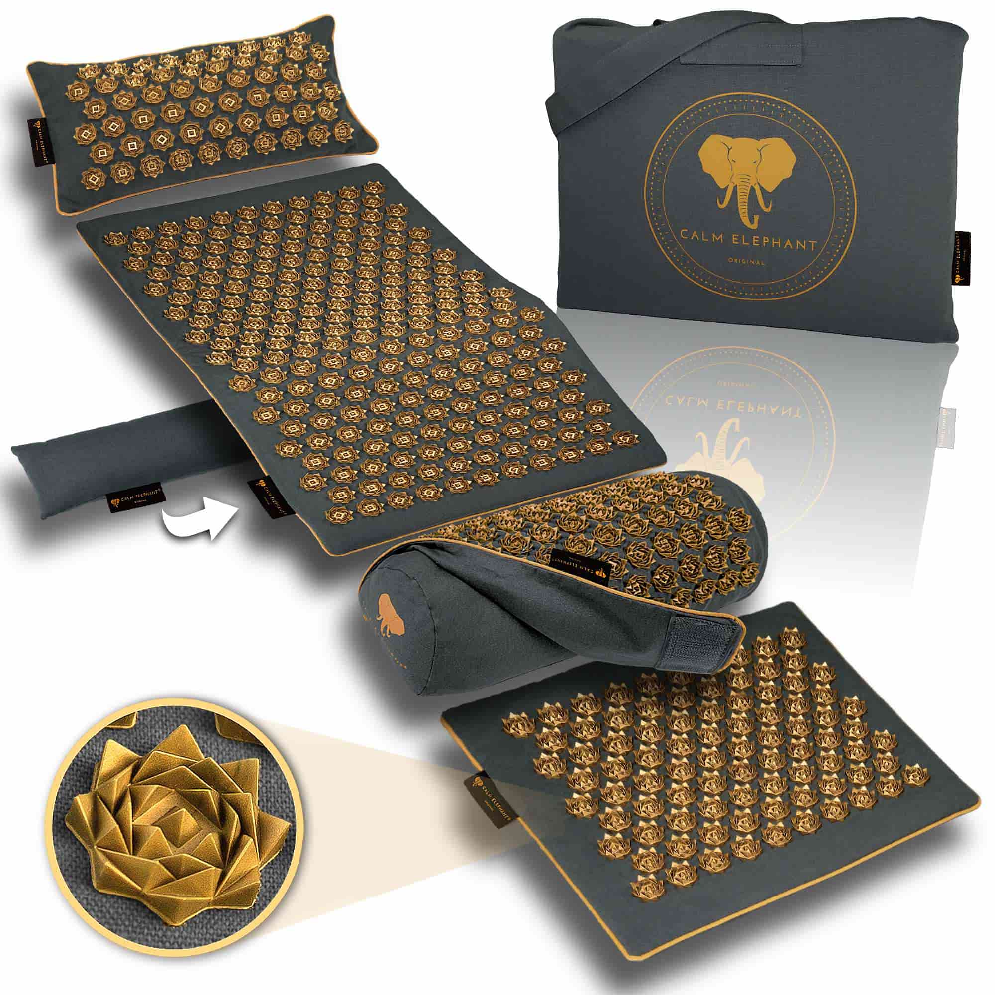 Akupressurmatte ULTIMATE - 6er-Set - Premium-Akupressurmatte von CALM ELEPHANT